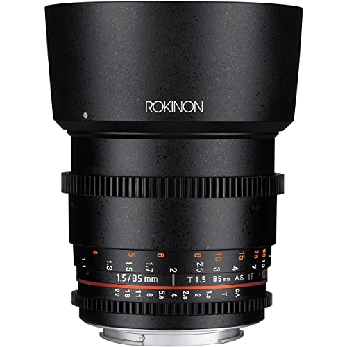 Rokinon Cine DS 85 mm T1.5 AS IF UMC Full Frame Cine Objektiv für Canon EF, Sony E, schwarz, Full-Size von Rokinon