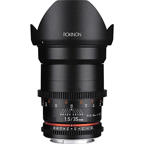 Rokinon Cine DS DS35M-MFT 35mm T1.5 AS IF UMC Full Frame Cine Wide Angle Lens for Olympus and Panasonic Micro Four Thirds,Black von Rokinon