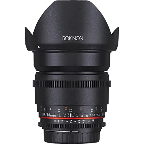 Rokinon DS16M-NEX 16 mm T2.2 Cine Weitwinkelobjektiv für Sony Alpha E-Mount Wechselobjektivkameras, Schwarz von Rokinon