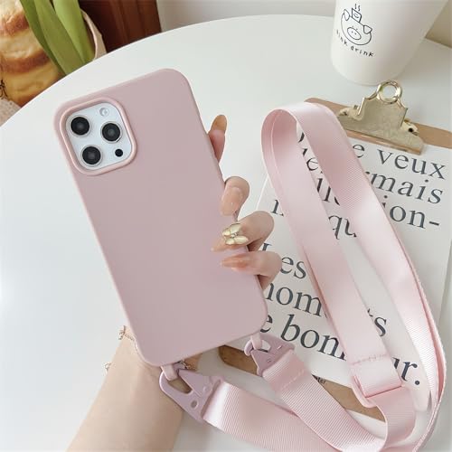 Rokmym Handykette Hülle Kompatibel mit iPhone 14 Pro,Verstellbarer Halskette Handyhülle,Schutzhülle mit Band Kordel TPU Bumper Stoßfest Silikonhülle zum Umhängen Necklace Hülle,Sand rosa Rokmym Handykette Hülle Kompatibel mit iPhone 14 Pro,Verstellbarer Halskette Handyhülle,Schutzhülle mit Band Kordel TPU Bumper Stoßfest Silikonhülle zum Umhängen Necklace Hülle,Sand rosa von Rokmym