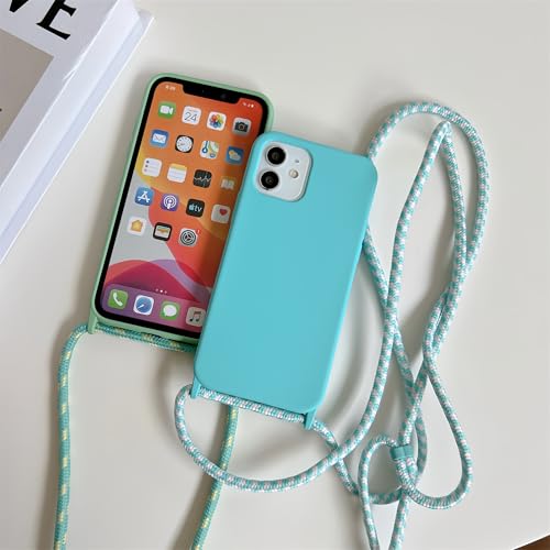 Rokmym Handykette Hülle Kompatibel mit iPhone 16 Plus,Necklace Handyhülle Liquid Silikon Handyhülle mit Verstellbarer Lanyard Stylische für zum Umhängen Cover für iPhone 16 Plus,Gletscher Blau Rokmym Handykette Hülle Kompatibel mit iPhone 16 Plus,Necklace Handyhülle Liquid Silikon Handyhülle mit Verstellbarer Lanyard Stylische für zum Umhängen Cover für iPhone 16 Plus,Gletscher Blau von Rokmym