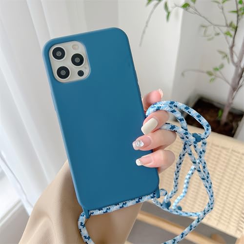 Rokmym Handykette Hülle Kompatibel mit iPhone 16 Pro Max,Necklace Handyhülle Liquid Silikon Handyhülle mit Verstellbarer Lanyard Stylische für zum Umhängen Cover für iPhone 16 Pro Max,Ziegelblau Rokmym Handykette Hülle Kompatibel mit iPhone 16 Pro Max,Necklace Handyhülle Liquid Silikon Handyhülle mit Verstellbarer Lanyard Stylische für zum Umhängen Cover für iPhone 16 Pro Max,Ziegelblau von Rokmym