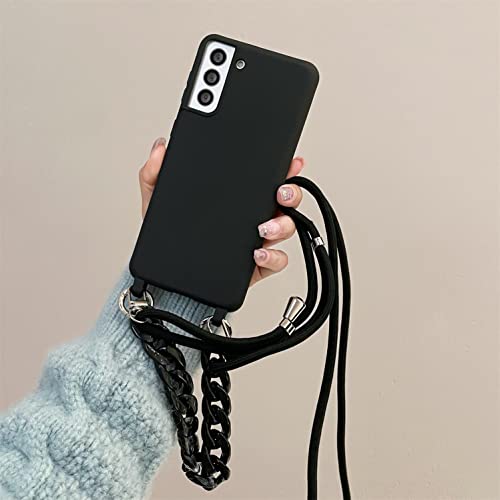 Rokmym Handykette Hülle kompatibel mit Samsung Galaxy S22 TPU Weich Silikon Handyhülle mit Stylische Band Kordel zum Umhängen Schutzhülle Case Cover für Samsung Galaxy S22 von Rokmym