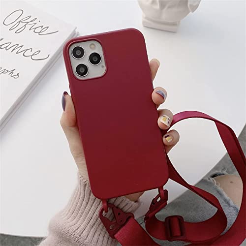 Rokmym Handykette Hülle kompatibel mit iPhone 14 Nylon Schultergurt TPU Weich Silikon Handyhülle mit Stylische Band Kordel zum Umhängen Schutzhülle Case Cover für iPhone 14 von Rokmym