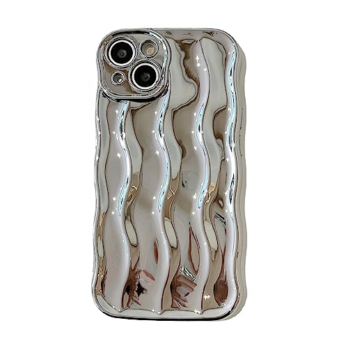 Rokmym Hülle für iPhone 13 Wasserwellen-Muster Silikon Handyhülle, Wellen Rahmenform Soft TPU Case Anti-Kratzen Stoßfeste TPU Bumper Schutzhülle Case Cover für iPhone 13 von Rokmym