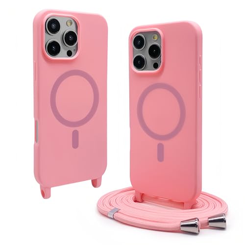 Rokmym Magnetische Handykette Hülle für iPhone 13 Pro Max mit Band,Handyhülle Kompatibel mit Mag-Safe Verstellbarer Halskette Handyhülle Tasche TPU Bumper Cover für iPhone 13 Pro Max,Rosa Rokmym Magnetische Handykette Hülle für iPhone 13 Pro Max mit Band,Handyhülle Kompatibel mit Mag-Safe Verstellbarer Halskette Handyhülle Tasche TPU Bumper Cover für iPhone 13 Pro Max,Rosa von Rokmym