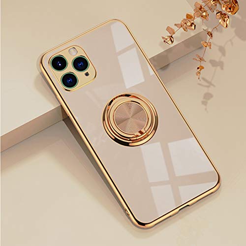 Rokmym iPhone 11 Hülle,Weiche Silikon Handyhülle mit 360 Grad Ring Ständer für Magnetische Autohalterung Metallrahmen Case Cover für iPhone 11 von Rokmym