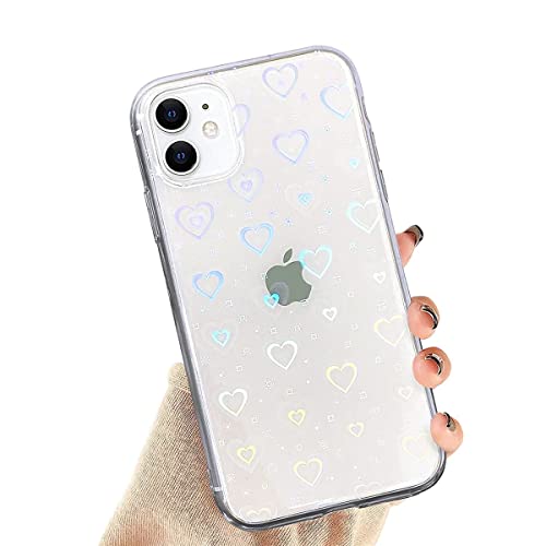 Rokmym kompatibel mit iPhone 11 Pro Hülle für Transparent Glitzer Herz Muster hohl Design für Frauen Mädchen Mode Weiche Langlebige Schlanke TPU Hüllen für iPhone 11 Pro von Rokmym