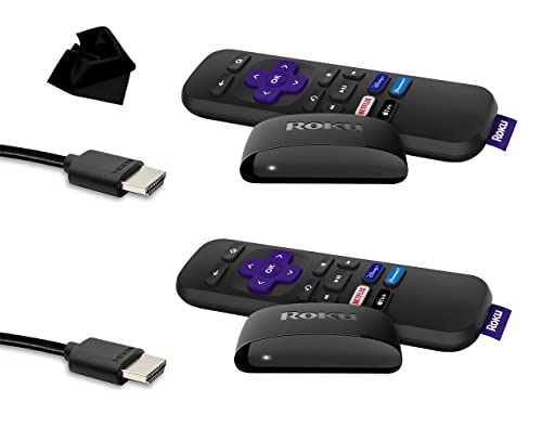 Roku Express HD-Streaming-Player Roku mit einfacher Fernbedienung, inkl. Premium-HDMI-Kabel, mit Mikrofaser-Reinigungstuch, 2 Stück von Roku