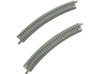 7297067 Z Rokuhan-Gleis (mit Schotter) Gebogenes Gleis, Überhöhung 30° 220 mm 6 Stück von Rokuhan