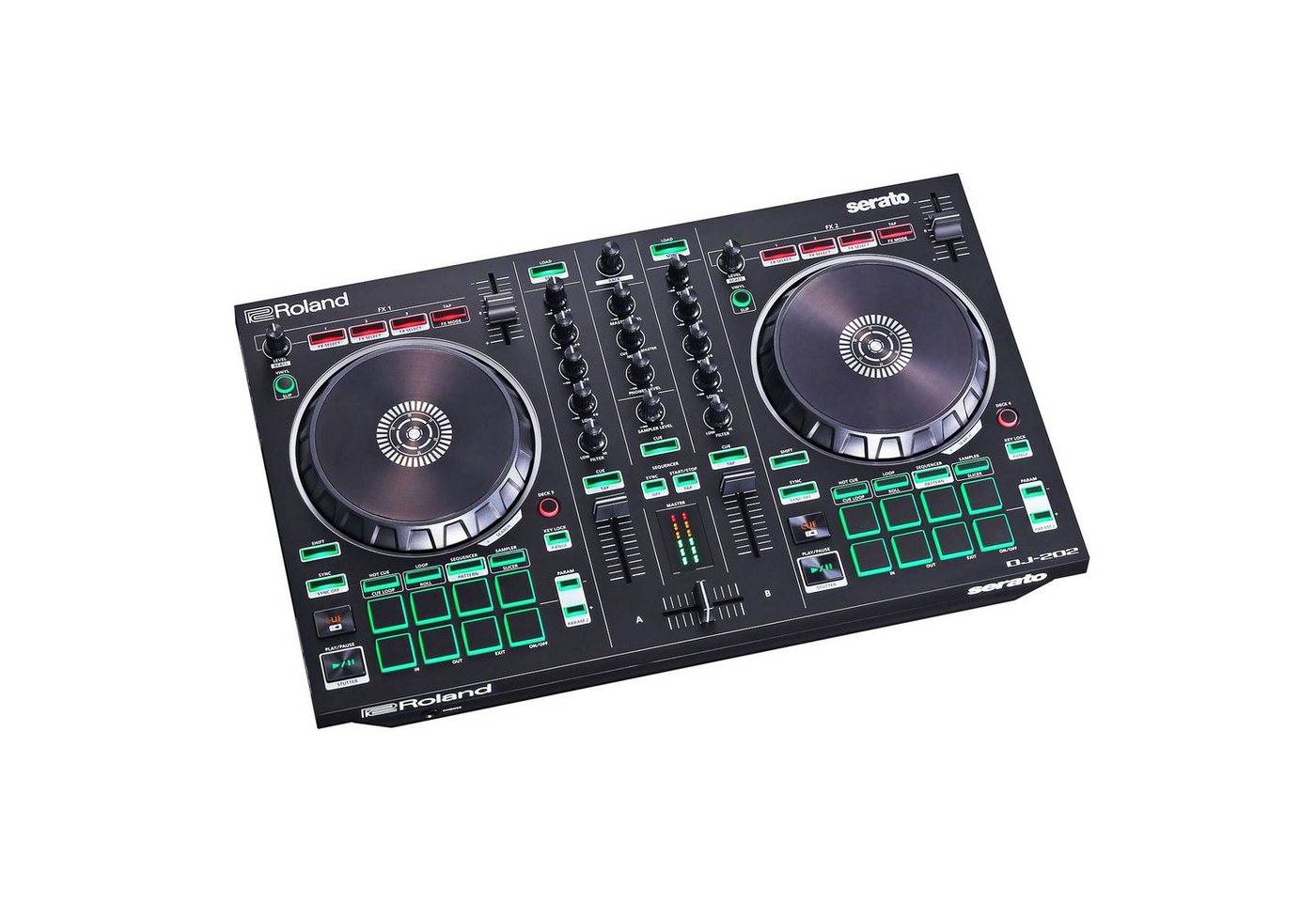 Roland Audio DJ Controller DJ-202 2-Kanal 4-Deck USB-DJ-Controller von Roland Audio