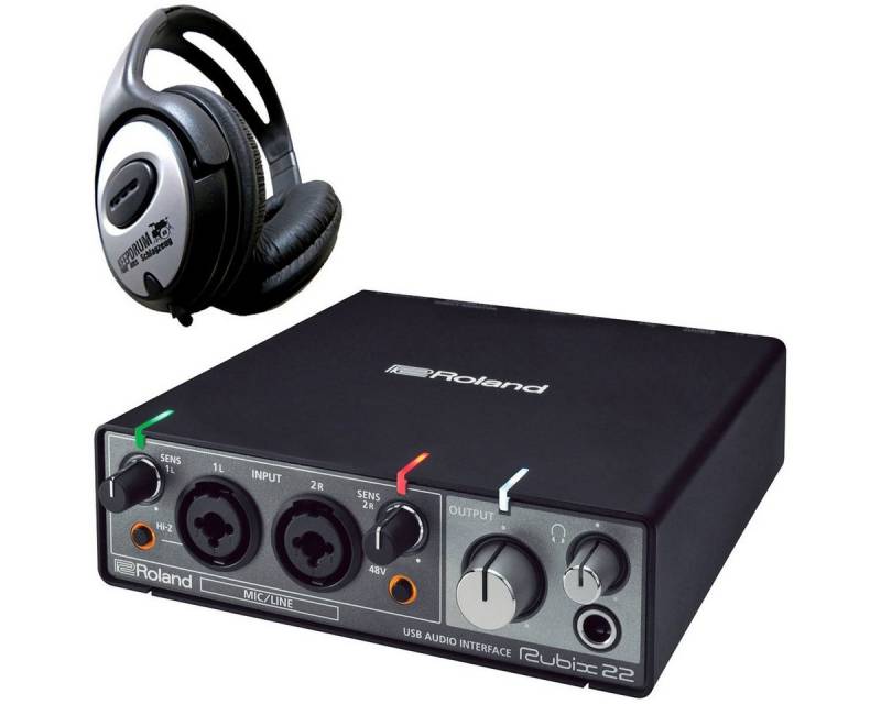 Roland Audio Roland Rubix22 USB Audio-Interface + Kopfhörer Digitales Aufnahmegerät von Roland Audio