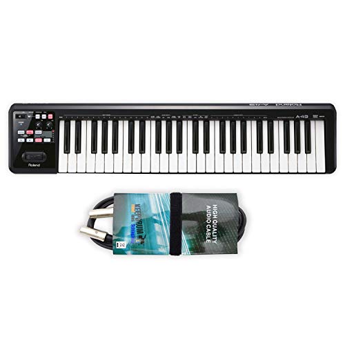 Roland A49 A-49 BK USB MIDI-Controller-Keyboard Schwarz + keepdrum MIDI-Kabel 2m Roland A49 A-49 BK USB MIDI-Controller-Keyboard Schwarz + keepdrum MIDI-Kabel 2m von Roland