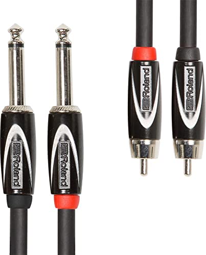 Roland Black-Serie Dual-Verbindungskabel – 6,3-mm-Klinke auf Cinch, Länge: 3m – RCC-10-2R28 Roland Black-Serie Dual-Verbindungskabel – 6,3-mm-Klinke auf Cinch, Länge: 3m – RCC-10-2R28 von Roland