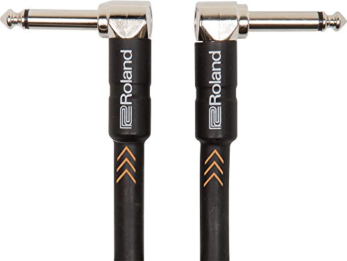 Roland Black-Serie Patch/Pedal-Kabel – Patch/Pedal-Kabel – gewinkelte 6,3-mm-Klinkenstecker, Länge: 15 cm – RIC-BPC von Roland