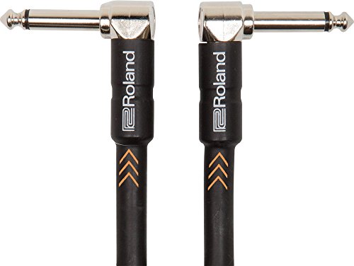 Roland Black-Serie Patch/Pedal-Kabel – gewinkelte 6,3-mm-Klinkenstecker, Länge: 1m – RIC-B3AA von Roland