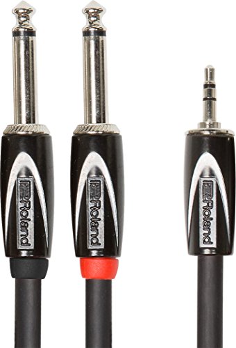 Roland Black-Serie Verbindungs-Insert-/Splitkabel – 3,5-mm-TRS- auf 2x 6,3-mm-Klinke, Länge: 1,5m – RCC-5-3528V2 von Roland