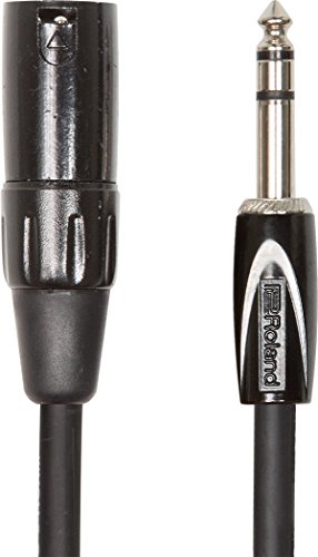 Roland Black-Serie symmetrisches Verbindungskabel – 6,3-mm-TRS-Klinke (männlich) auf XLR (männlich), Länge: 1m – RCC-3-TRXM von Roland