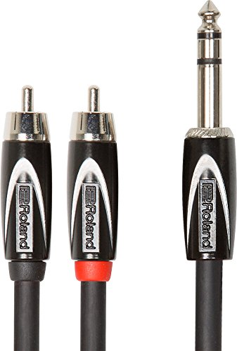 Roland Black Series Interconnect Insert/splitter cable 1/4-inch TRS to two RCA connectors, 10ft/ 3m - RCC-10-TR2RV2 Roland Black Series Interconnect Insert/splitter cable 1/4-inch TRS to two RCA connectors, 10ft/ 3m - RCC-10-TR2RV2 von Roland