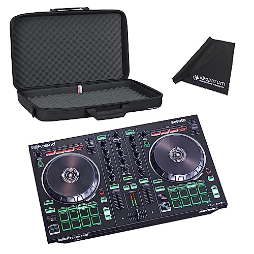 Roland DJ-202 2-Kanal 4-Deck USB-DJ-Controller + Gator Tasche + keepdrum Mikrofasertuch von Roland