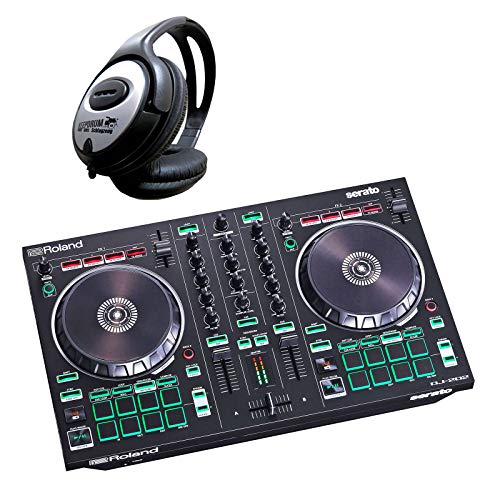 Roland DJ-202 2-Kanal 4-Deck USB-DJ-Controller + keepdrum Kopfhörer von Roland