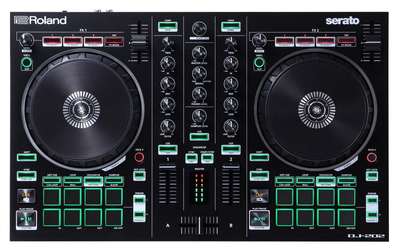 Roland DJ Controller DJ-202 - 2-Kanal-Controller für Serato Intro mit vier Decks, große Plattenteller mit minimaler Latenz, ideal zum Scratchen Roland DJ Controller DJ-202 - 2-Kanal-Controller für Serato Intro mit vier Decks, große Plattenteller mit minimaler Latenz, ideal zum Scratchen von Roland