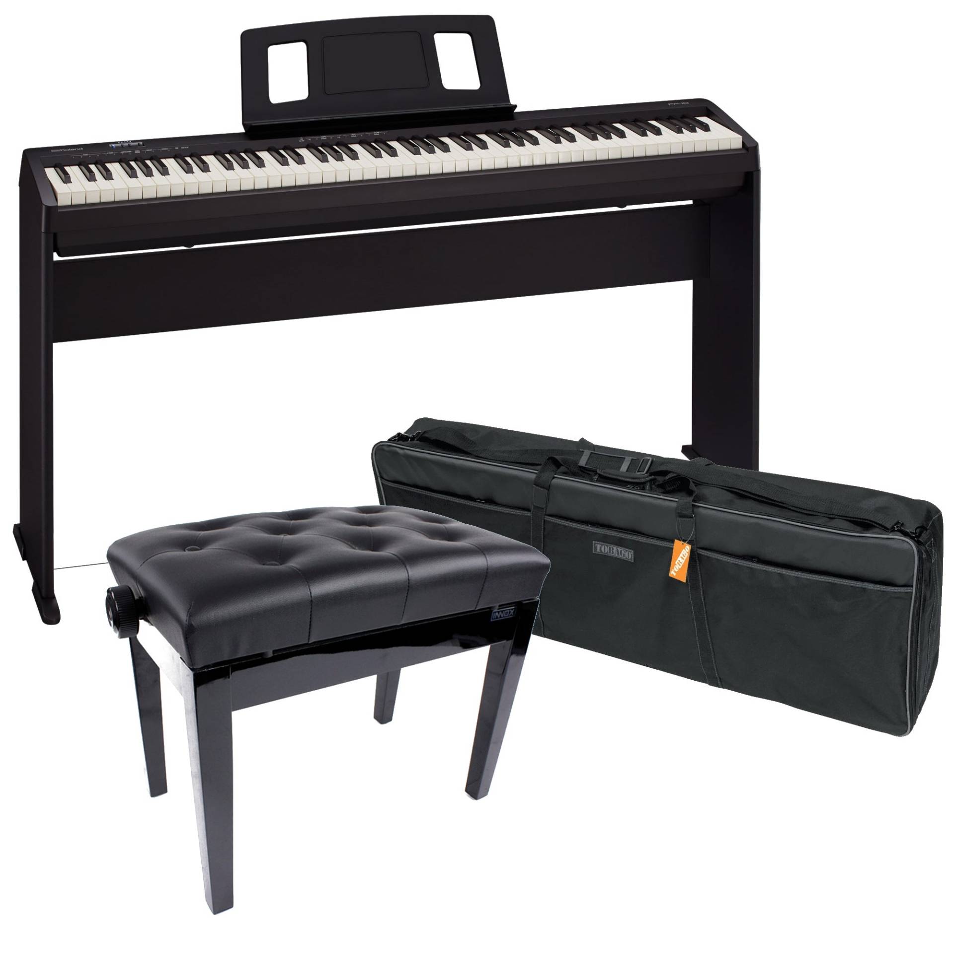 Roland FP-10 Digital Piano (Black) + Frame, Piano Bench and Bag von Roland