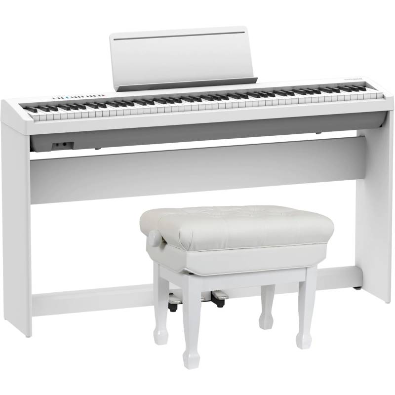 Roland FP-30X Digital Piano (White) + Frame + Pedal Unit + Piano Bench (White) von Roland