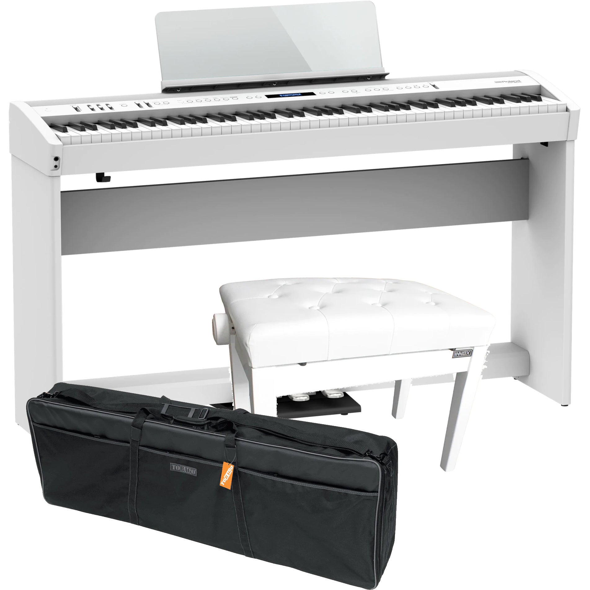 Roland FP-60X-WH Digital Piano (White) Pack + Stand, Pedals, Piano Bench and Bag von Roland