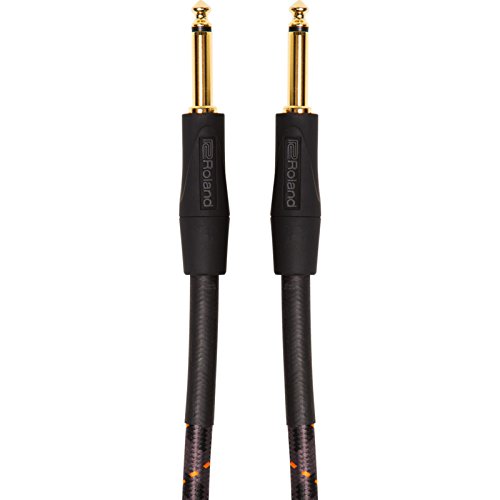 Roland Gold-Serie Patch/Pedal-Kabel – gerade 6,3-mm-Klinkenstecker, Länge: 1 m – RIC-G3, schwarz von Roland