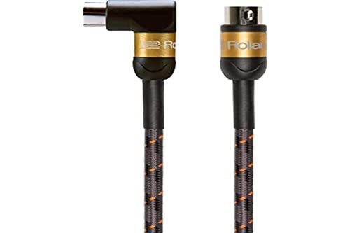 Roland Gold-Serie Premium-MIDI-Kabel mit geraden auf gewinkelten Steckern, Länge: 4,5m Länge- RMIDI-G15A von Roland