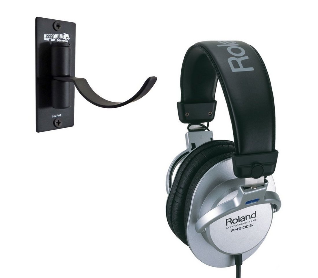 Roland Roland RH-200S Kopfhörer Silver mit Wandhalter Kopfhörer von Roland
