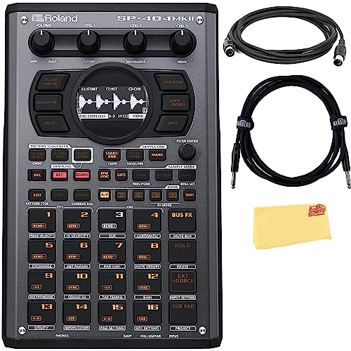 Roland SP-404MKII Creative Sampler und Effector Bundle mit MIDI-Kabel, Instrumentenkabel und Austin Bazaar Poliertuch von Roland