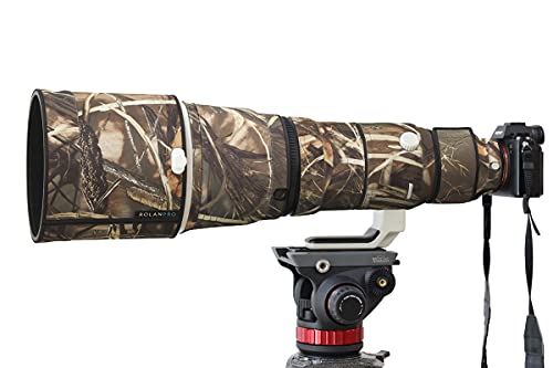 ROLANPRO Nylon-Regenschutz für Sony FE 600 mm F/4 GM OSS Objektivschutzhülle, Tarnmuster, wasserdicht, Camouflage-Objektiv von Rolanpro