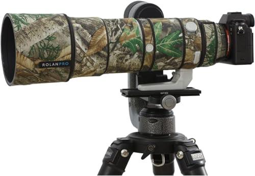 ROLANPRO wasserdichte Objektivabdeckung Camouflage Regenabdeckung für Sony FE 200-600mm F5.6-6.3G OSS Objektivschutzhülle, Pistolenkleidung, 27 Dschungel-Wasserdicht von Rolanpro