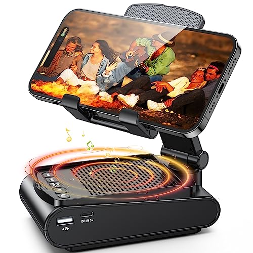Rolgno Bluetooth Lautsprecher mit Handyständer, HD-Surround-Sound Bluetooth Box, Verstellbarer Handyhalter & Tragbarer Musikbox kompatibel mit iPhone/Samsung/iPad, Geschenke Weihnachten Männer/Frauen Rolgno Bluetooth Lautsprecher mit Handyständer, HD-Surround-Sound Bluetooth Box, Verstellbarer Handyhalter & Tragbarer Musikbox kompatibel mit iPhone/Samsung/iPad, Geschenke Weihnachten Männer/Frauen von Rolgno