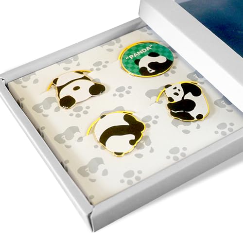 Rolin Roly 4 Stk Panda Metall Lesezeiche Panda Design Für Bürobedarf, Zuhause Aktennotizen, Seitensortieren (4PCS) von Rolin Roly