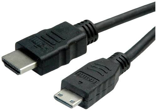 Roline green HDMI Anschlusskabel HDMI-A Stecker, HDMI-Mini-C Stecker 2m Schwarz 11445580 Halogenfrei von Roline green