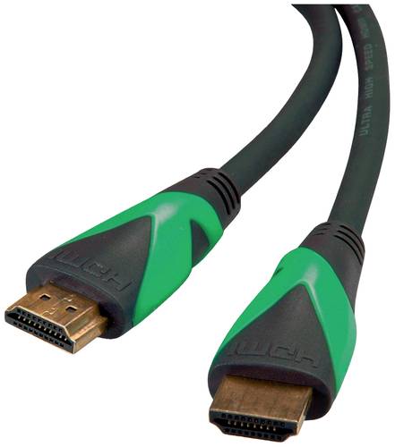 Roline green HDMI Anschlusskabel HDMI-A Stecker 2m Schwarz 11446011 Halogenfrei HDMI-Kabel von Roline green