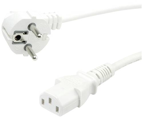 Roline green Strom Anschlusskabel [1x Schutzkontakt-Stecker - 1x Kaltgeräte-Buchse C13] 0.8m Weiß von Roline green