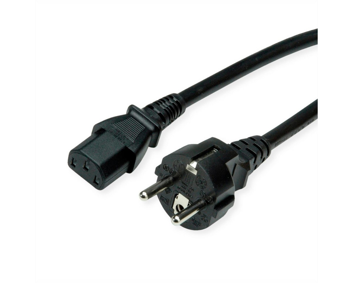 ROLINE Netzkabel, IEC-Buchse & CEE7/7-Stecker gerade Stromkabel, Schutzkontakt, CEE 7/7, Typ-E/F Männlich (Stecker), IEC320 C13, Kaltgeräte, 10A Weiblich (Buchse) (300.0 cm) von Roline