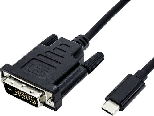 Roline 11.04.5830 Adapter [1x USB-C® Stecker - 1x DVI-Stecker 24+1pol.] Schwarz 1.00m von Roline