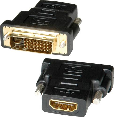 Roline 12.03.3116 Adapter [1x DVI-Stecker 24+1pol. - 1x HDMI-Buchse] Schwarz von Roline