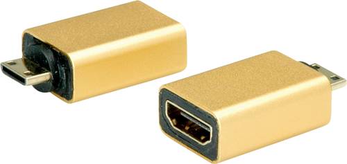 Roline 12.03.3154 Adapter [1x HDMI-Stecker C Mini - 1x HDMI-Buchse] Gold von Roline