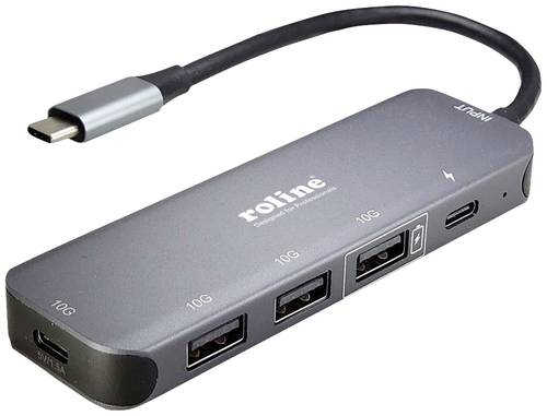 Roline 14025048 4 Port USB 3.2 Gen 2-Hub Grau von Roline