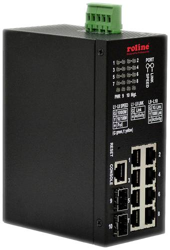 Roline 21.13.1137 Netzwerk Switch 10 / 100 / 1000MBit/s PoE-Funktion von Roline
