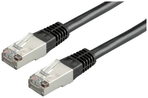 Roline 21.15.0385 RJ45 Netzwerkkabel, Patchkabel CAT 5e S/FTP 0.50m Schwarz von Roline