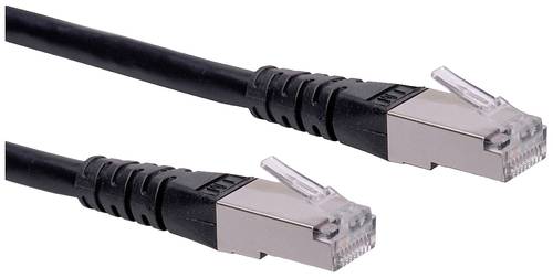 Roline 21.15.1325 RJ45 Netzwerkkabel, Patchkabel CAT 6 S/FTP 0.50m Schwarz 1St. von Roline