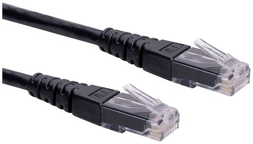 Roline 21.15.1545 RJ45 Netzwerkkabel, Patchkabel CAT 6 U/UTP 2.00m Schwarz 1St. von Roline