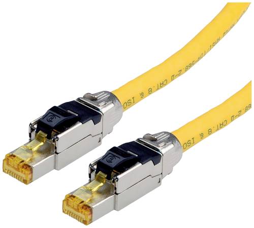 Roline 21.15.1851 RJ45 Netzwerkkabel, Patchkabel CAT 8.1 S/FTP 1.00m Gelb Massivdraht 1St. von Roline